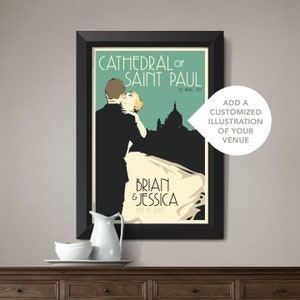 Skyline Personalized Unframed Wedding Art 18x24, 24x36, 36x54, or 42x65  (15 Color Options Available)