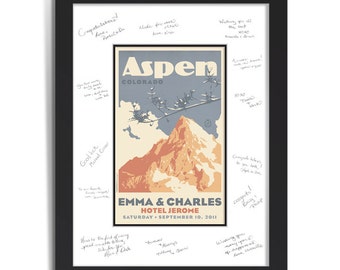 Mountain Wedding Personalized Art Guest Signing System (Medium)