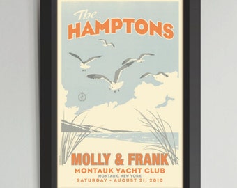 Coastline Personalized Framed Wedding Art (Large)