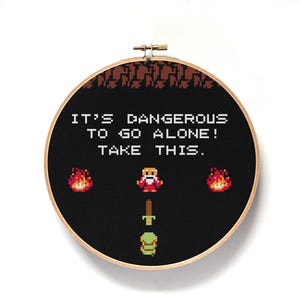 Zelda Cross Stitch Pattern PDF | The Legend of Zelda NES 8-Bit Link | Retro Gamer Pixel Art Cross Stitch image 3