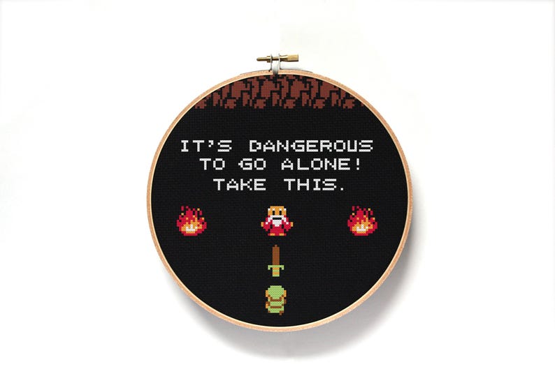 Zelda Cross Stitch Pattern PDF | The Legend of Zelda NES 8-Bit Link | Retro Gamer Pixel Art Cross Stitch image 3