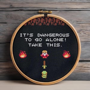 Zelda Cross Stitch Pattern PDF | The Legend of Zelda NES 8-Bit Link | Retro Gamer Pixel Art Cross Stitch