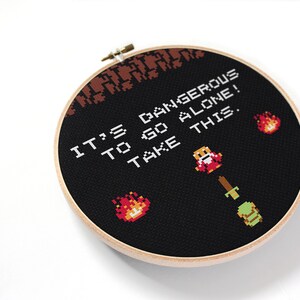 Zelda Cross Stitch Pattern PDF | The Legend of Zelda NES 8-Bit Link | Retro Gamer Pixel Art Cross Stitch image 2