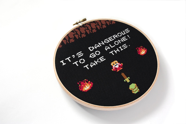 Zelda Cross Stitch Pattern PDF | The Legend of Zelda NES 8-Bit Link | Retro Gamer Pixel Art Cross Stitch image 2