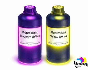 Ink For Fluorescence Black Light Hard Ink For Uv Printer 1000Ml Magenta Or Yellow - Uv Fluorescent Black Light Ink - Florescent Ink Ink