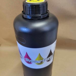 Imagic Ink For Uv Printers Uv Ink - Choose Your Color And Type (500Ml Bottles) - Hard, Neutral, Soft, Fluorescent - Uv Inks With Jay'S Print Fluorescent Yellow (FY)-1000ml bottle