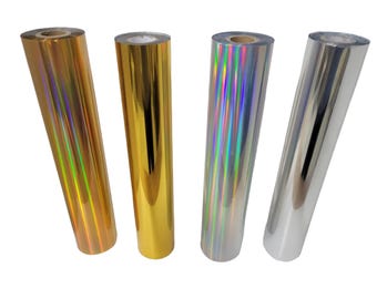 Gold And Silver Foil Foil For Uvdtf 30Cm X 50 Meters - 3 Inch Diameter Roll For 30Cm Laminator