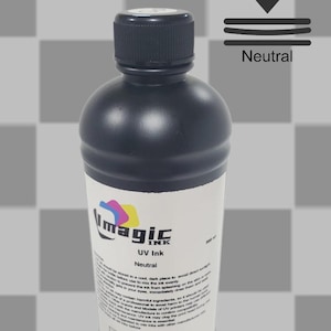 Imagic Ink For Uv Printers Uv Ink - Choose Your Color And Type (500Ml Bottles) - Hard, Neutral, Soft, Fluorescent - Uv Inks With Jay'S Print Gloss/Varnish (V)-Neutral Gloss-Clear