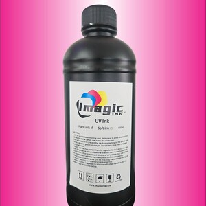 Imagic Ink For Uv Printers Uv Ink - Choose Your Color And Type (500Ml Bottles) - Hard, Neutral, Soft, Fluorescent - Uv Inks With Jay'S Print Magenta (M)