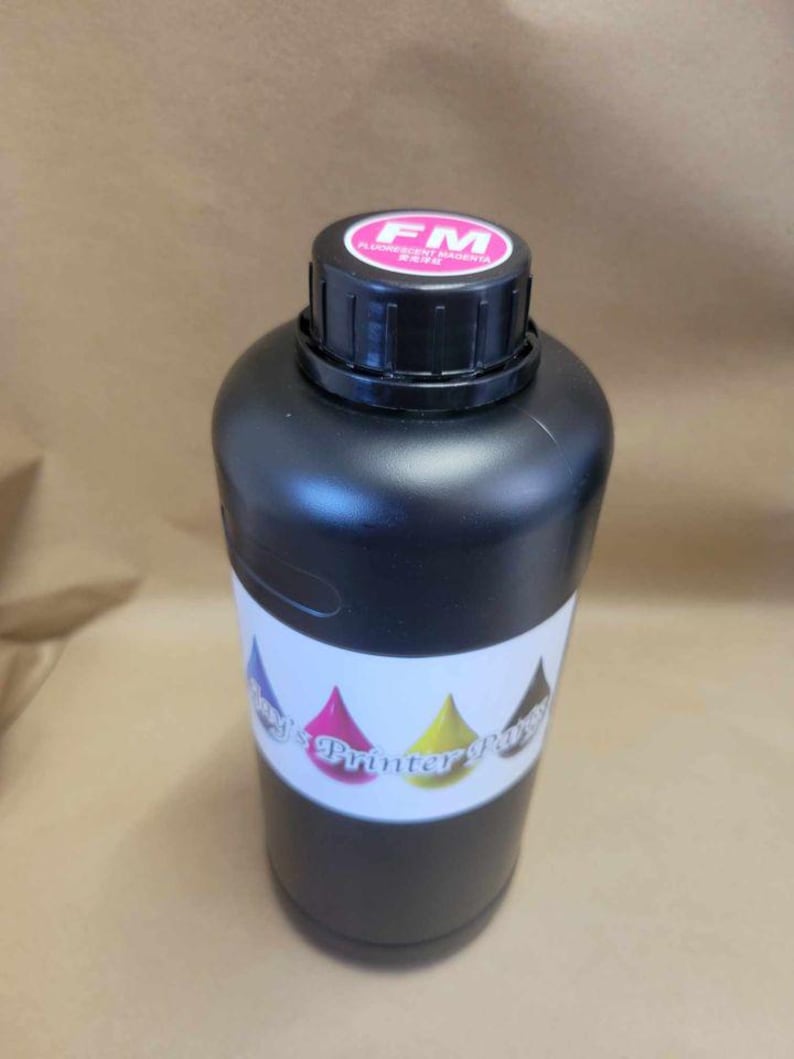 Imagic Ink For Uv Printers Uv Ink - Choose Your Color And Type (500Ml Bottles) - Hard, Neutral, Soft, Fluorescent - Uv Inks With Jay'S Print Fluorescent Magenta (FM)-1000ml bottle