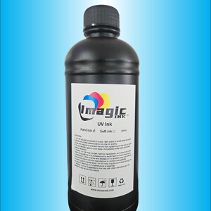 Imagic Ink For Uv Printers Uv Ink - Choose Your Color And Type (500Ml Bottles) - Hard, Neutral, Soft, Fluorescent - Uv Inks With Jay'S Print Cyan (C)