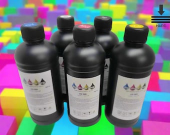 Imagic Ink For Uv Printers Uv Ink - Choose Your Color And Type (500Ml Bottles) - Hard, Neutral, Soft, Fluorescent - Uv Inks With Jay'S Print