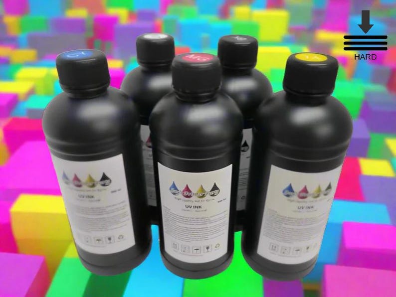 Imagic Ink For Uv Printers Uv Ink - Choose Your Color And Type (500Ml Bottles) - Hard, Neutral, Soft, Fluorescent - Uv Inks With Jay'S Print image 1