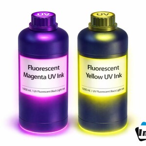 Imagic Ink For Uv Printers Uv Ink - Choose Your Color And Type (500Ml Bottles) - Hard, Neutral, Soft, Fluorescent - Uv Inks With Jay'S Print 1 of each FM and FY