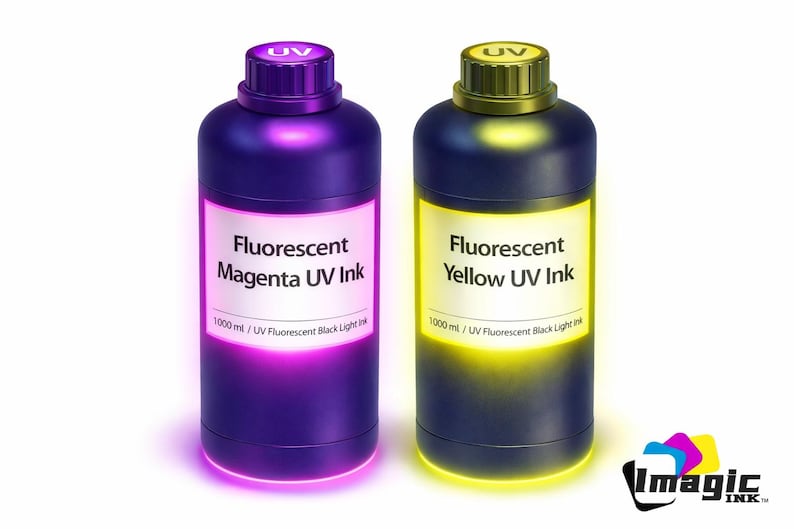 Imagic Ink For Uv Printers Uv Ink - Choose Your Color And Type (500Ml Bottles) - Hard, Neutral, Soft, Fluorescent - Uv Inks With Jay'S Print 1 of each FM and FY