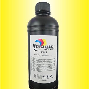 Imagic Ink For Uv Printers Uv Ink - Choose Your Color And Type (500Ml Bottles) - Hard, Neutral, Soft, Fluorescent - Uv Inks With Jay'S Print Yellow (Y)