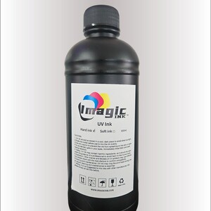 Imagic Ink For Uv Printers Uv Ink - Choose Your Color And Type (500Ml Bottles) - Hard, Neutral, Soft, Fluorescent - Uv Inks With Jay'S Print White (W)