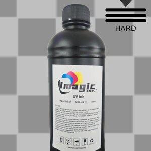 Imagic Ink For Uv Printers Uv Ink - Choose Your Color And Type (500Ml Bottles) - Hard, Neutral, Soft, Fluorescent - Uv Inks With Jay'S Print Gloss/Varnish (V)-Hard Gloss-Clear