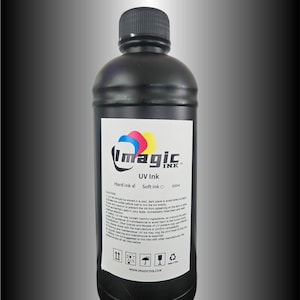 Imagic Ink For Uv Printers Uv Ink - Choose Your Color And Type (500Ml Bottles) - Hard, Neutral, Soft, Fluorescent - Uv Inks With Jay'S Print Black (K)