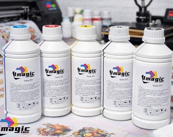 Imagic Dtf Ink For Dtf Textile T-Shirt Printer For Epson Xp600 Dx5 Dx6 All Colors Cmyk + White 1000Ml Bottle 1L Bottles