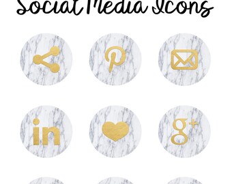 Marble & Gold Social Media Icons