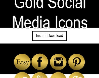 Gold Social Media Icons