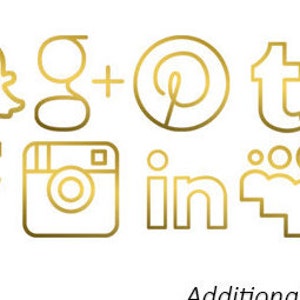 Gold Social Media Icons image 3
