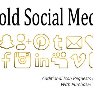 Gold Social Media Icons image 1