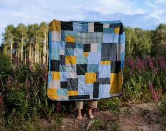 Handmade mustard quilt 007