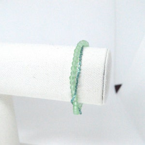Sea foam glass and Delica beaded bracelet
