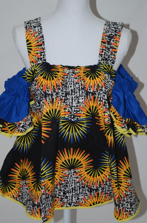 cold shoulder ankara tops