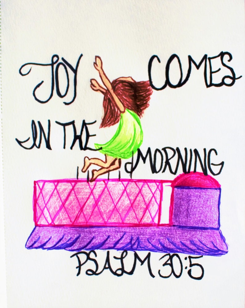 Scripture Doodle Joy Comes in the Morning Psalm  Etsy