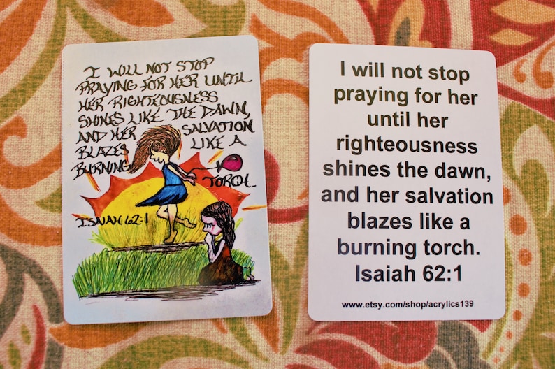 Isaiah 62:1 Scripture Doodle of Encouragement CardPrayer CardScripture MagnetScripture CardIsaiah 62 1 Scripture ArtBible DoodleJesus