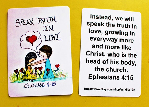 Scripture Doodle Card Of Encouragement Ephesians 4 15 Speak Etsy
