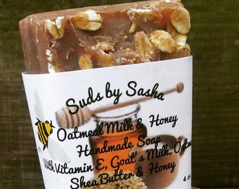 Oatmeal Milk and Honey Goat's Milk Soap with Shea butter and Vitamin e