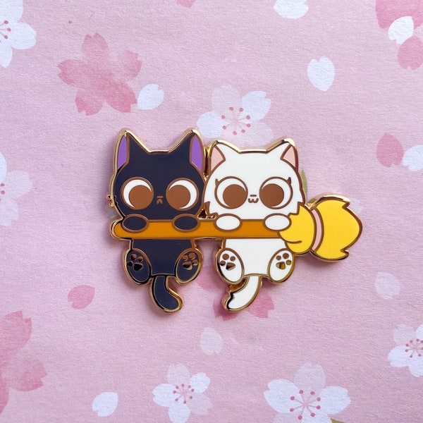 Broomstick Kitties Pin