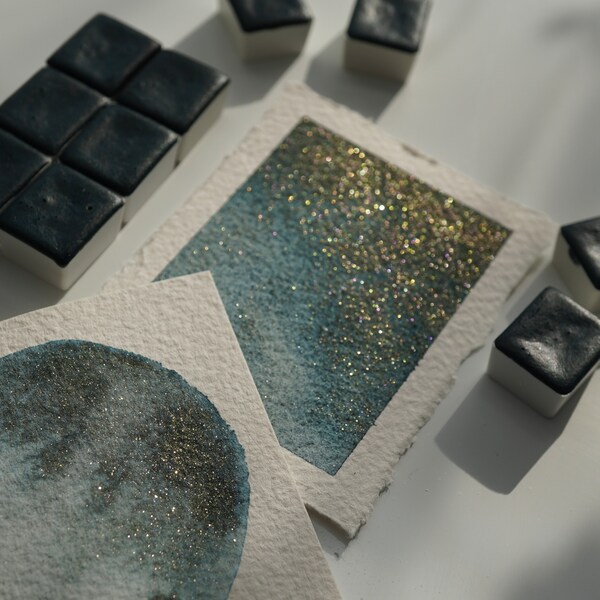 Moody Glow - Shimmer Watercolor - Half Pan - Handmade Watercolor