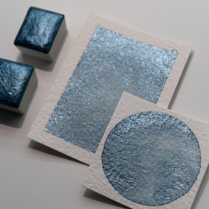 Farba akwarelowa Baby Blue Handmade, Sparkle Shimmer Light Blue Watercolor, Baby Blue Watercolor, Farba metaliczna, Połowa w opakowaniu,