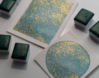 Earth Sparkles - Edición limitada - Media pastilla - Acuarela hecha a mano