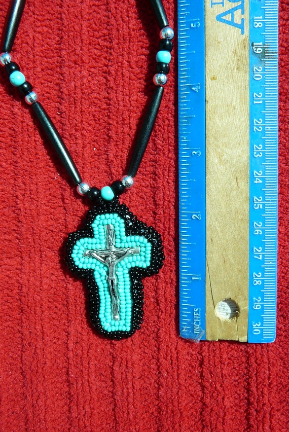 Beaded Native American Cross Necklace FREE SHIPPING Etsy