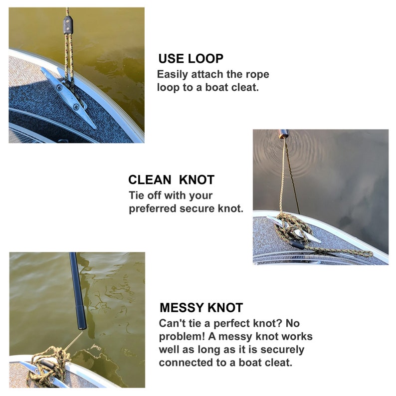 Fishing Boat Anchor and Kayak Accessory Securely Attach to Tree Stumps, Tree Branches Above or