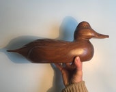 Vintage Hand Carved Wooden Duck Decoy Smokey the Whittler