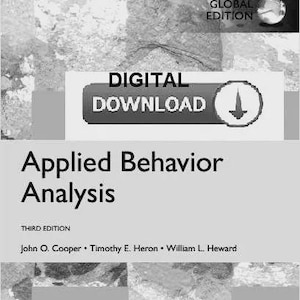 以下が含まれることがあります： 「Applied Behavior Analysis, Third Edition」のグレースケールブックカバー。表紙にはタイトル、著者の名前、そして「DIGITAL DOWNLOAD」ボタンが記載されています。右上には「GLOBAL EDITION」の文字があります。