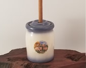 Vintage Little Pigs Butter Churn Crock,Vintage 3 Pigs With Rooster and Hen House Designed Butter Crock,Vintage Kitchen Butter Crock Decor