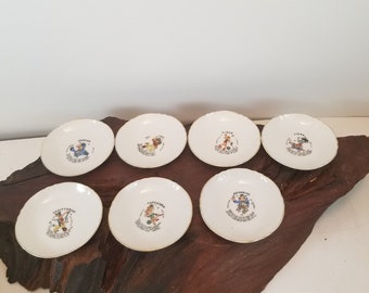 Vintage Zodiac Porcelain Trinket Dish: Funny Character Decor