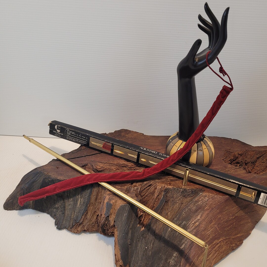 Brass Fireplace Lighter With Velvet Bag Adjustable Flame Etsy