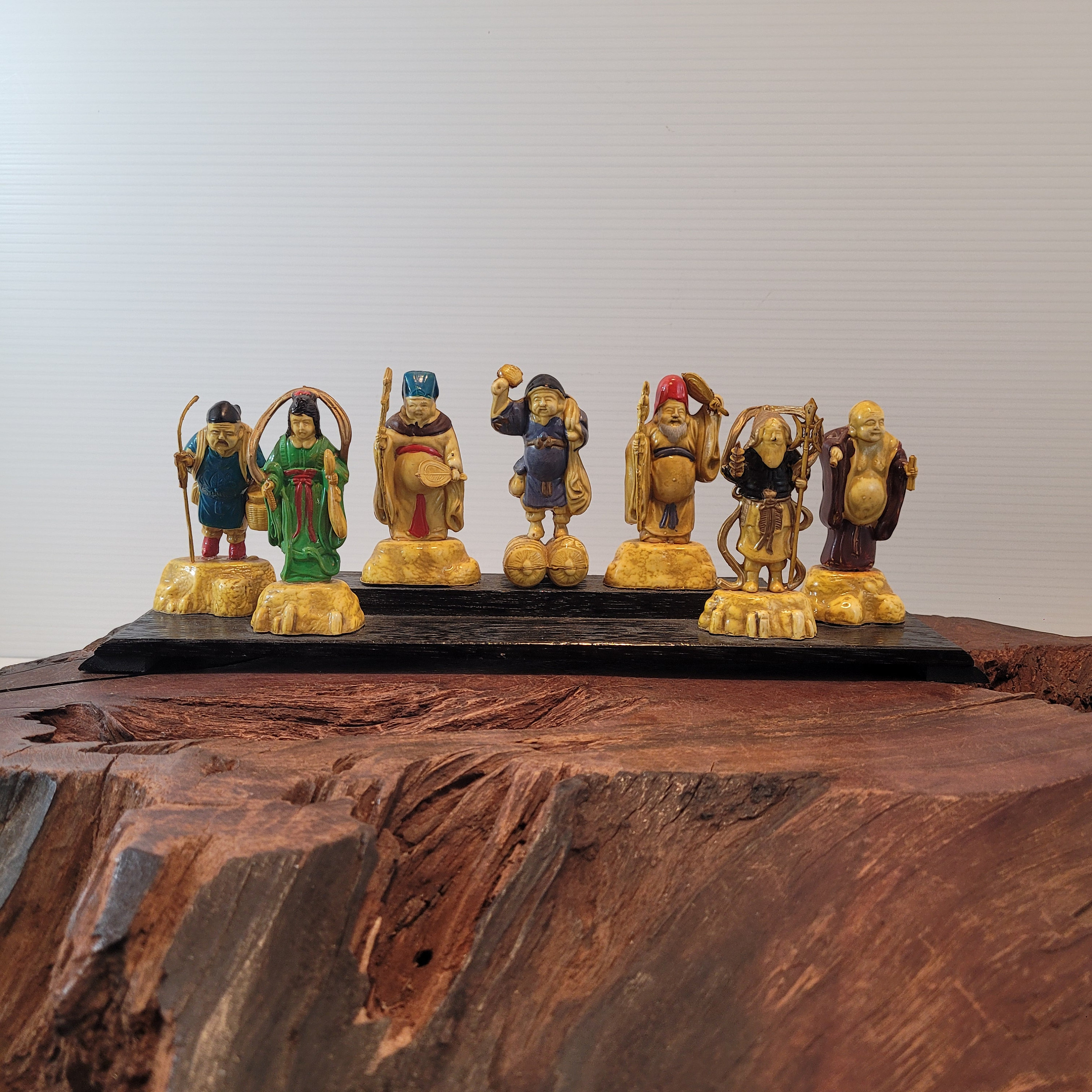 Seven Lucky Gods 七福神 雅俊 骨董 置物 Figurine
