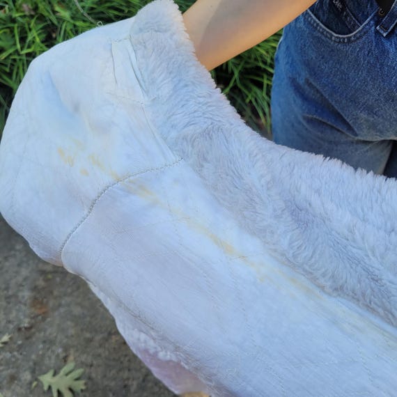 Mod Fuzzy Soft Vintage Diagonal Zip Up Coat Ladies - image 9