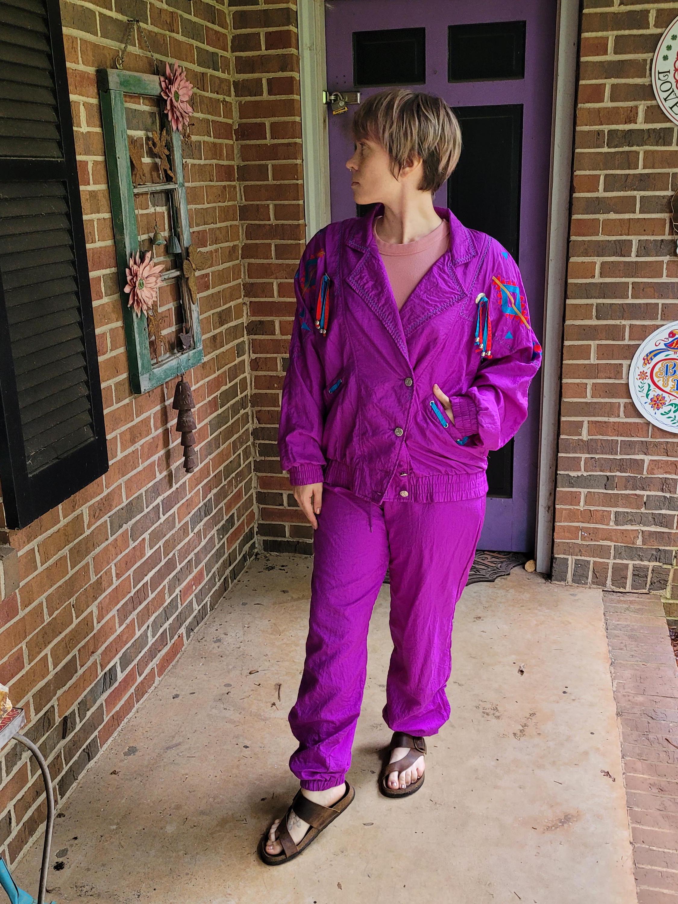 Vintage Track Suit by Lavon Southwestern Designed: Magenta Purple