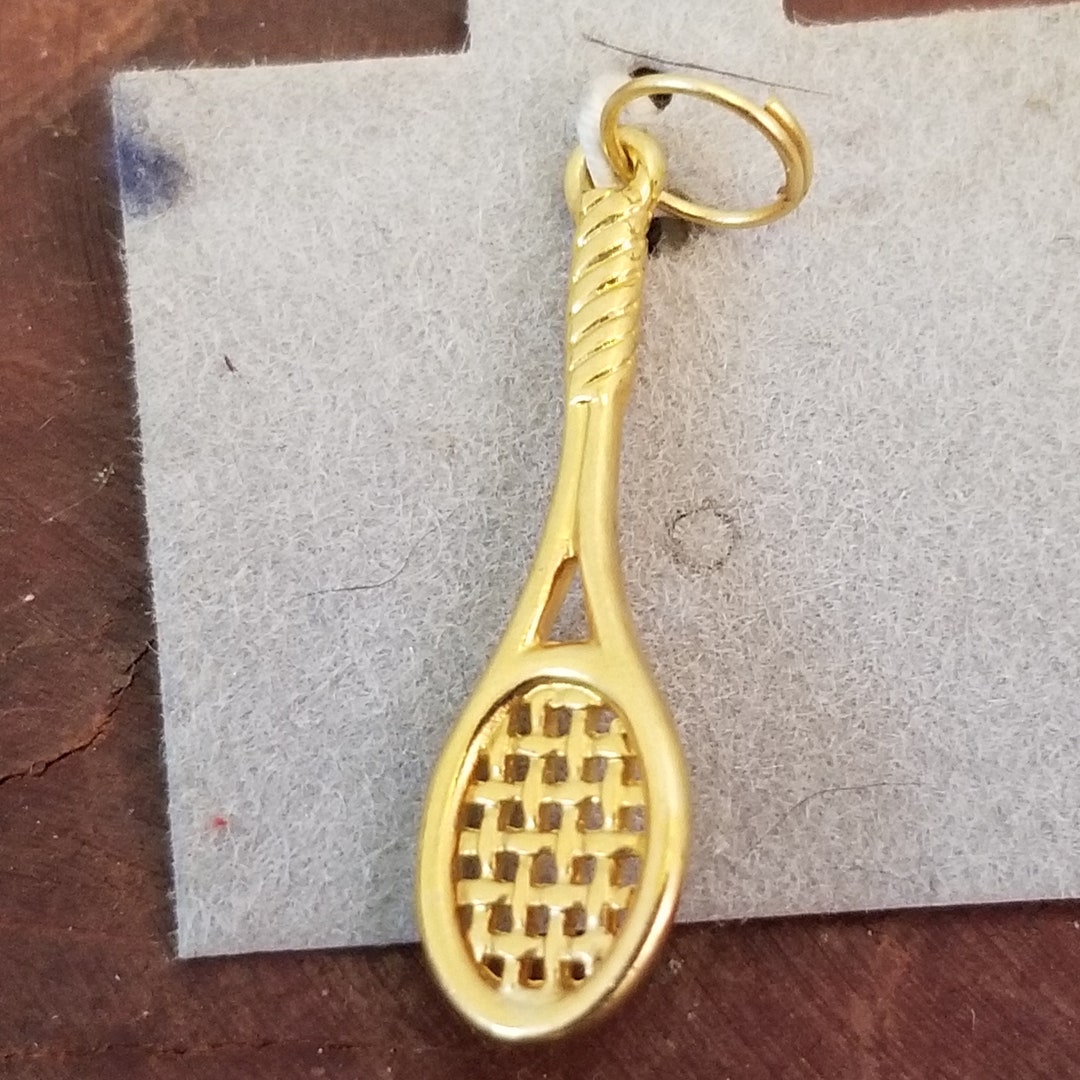 Vintage 1990's Gold Tone Tennis Racket - Etsy